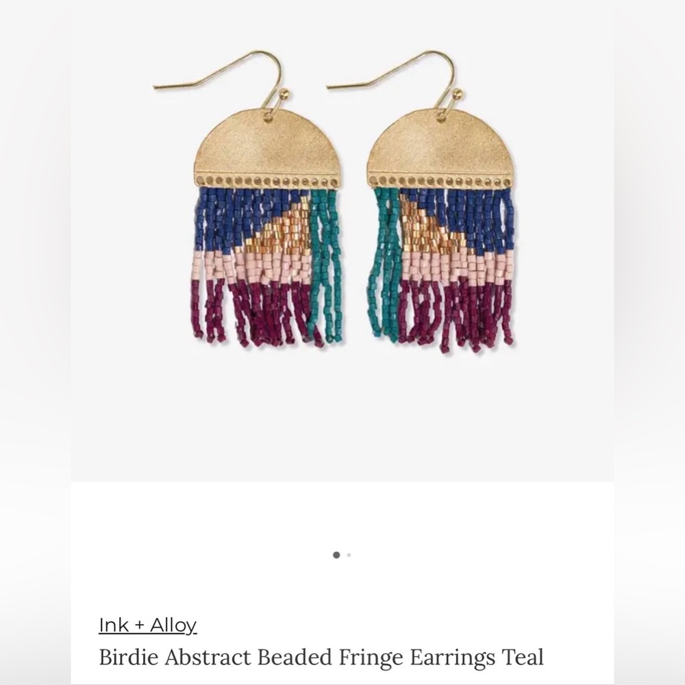 Ink and Alloy Birdie abstract fringe earrings
